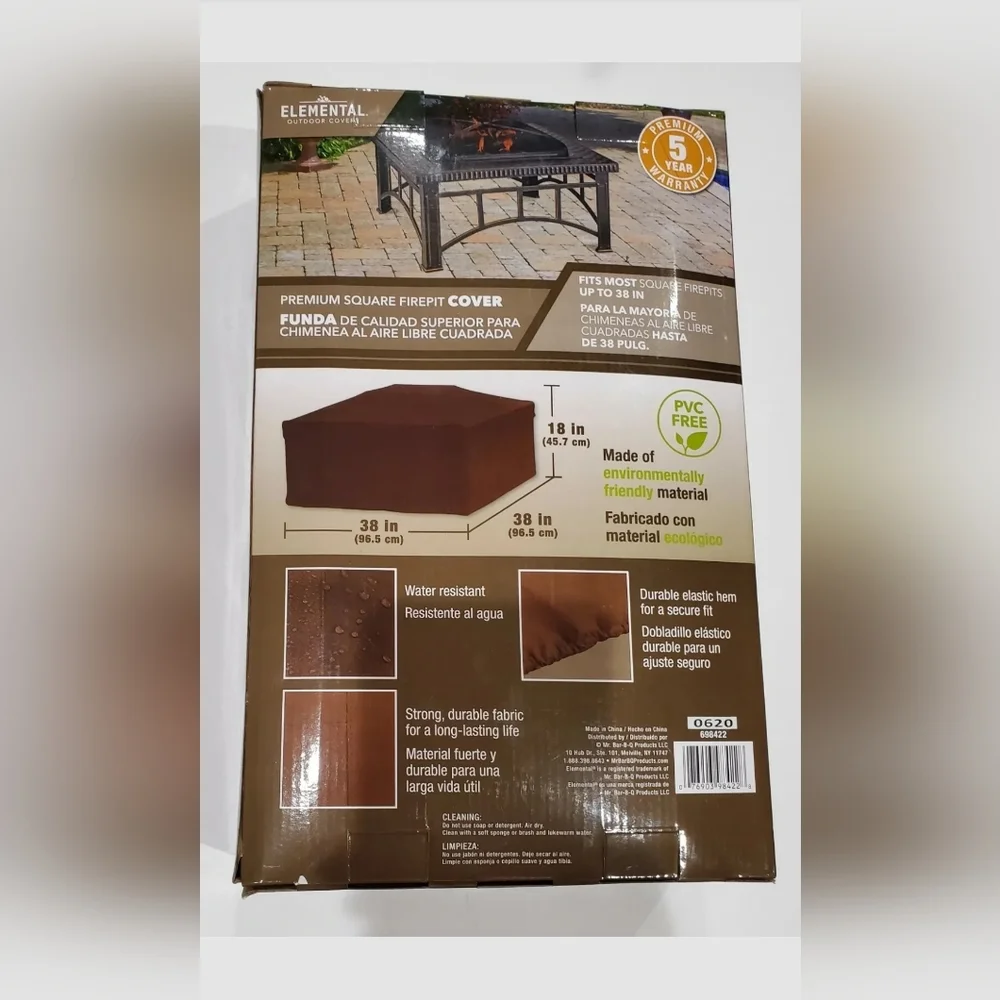 Elemental Premium Square FirePit Cover - 38